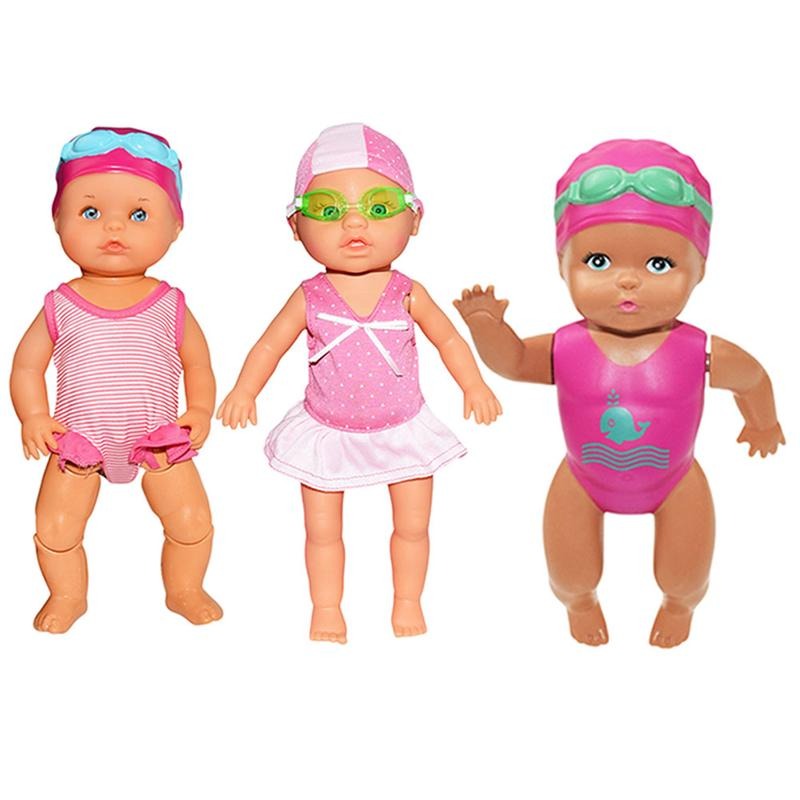Electric Swimming Doll - A Children's Bath Toy With Movable Joints And A Detachable Swimsuit.
