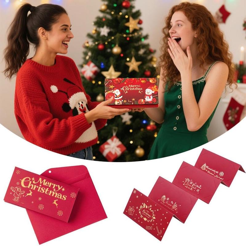 Christmas Cash Gift Envelope With a Free Cartoon Greeting Card