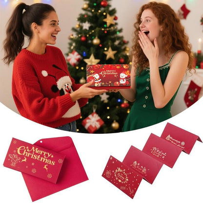 Christmas Cash Gift Envelope With a Free Cartoon Greeting Card