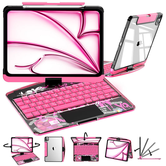 NAIDUN New Y2K Color Keyboard Compatible with Apple iPad Pink