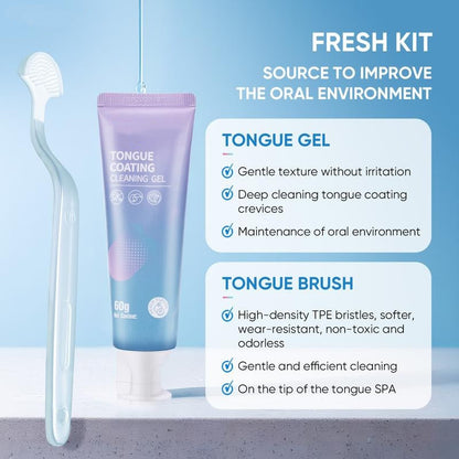 Tongue Cleaning Gel & Brush Set – Fresh Breath, Gentle Oral Care, Deep Tongue Cleaning