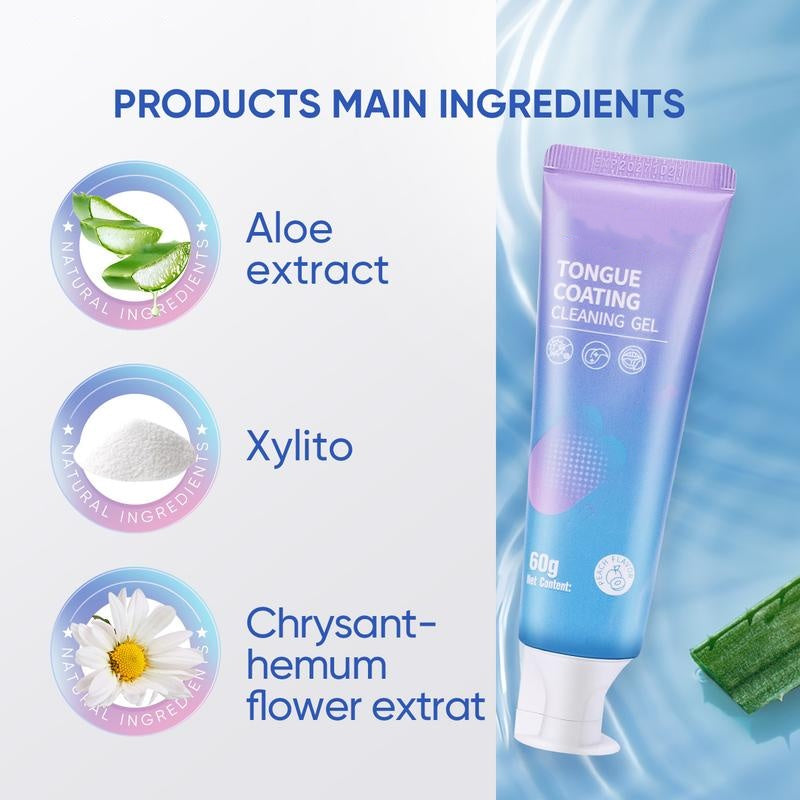 Tongue Cleaning Gel & Brush Set – Fresh Breath, Gentle Oral Care, Deep Tongue Cleaning