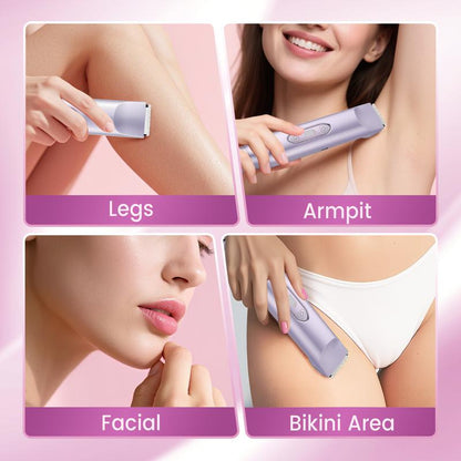 Electric Bikini Trimmer for Women, Rechargeable 2 in 1 Body & Facial Hair Removal, Waterproof Wet & Dry Use Trimmer for Women, Winter & New Year Gift, Valentine's Day Gift
