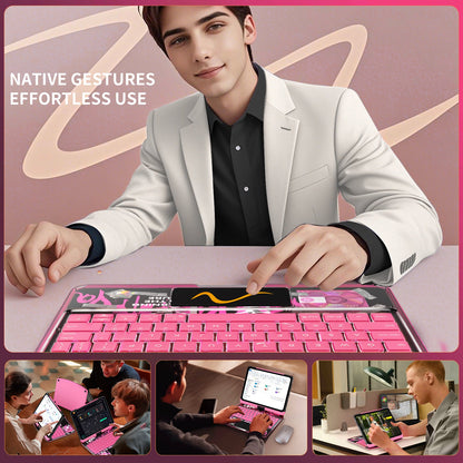 NAIDUN New Y2K Color Keyboard Compatible with Apple iPad Pink