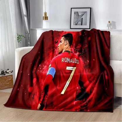 Soft and Fun Printed CR7 Football Star Plush Blanket, Made of Flannel