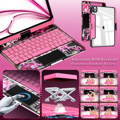 NAIDUN New Y2K Color Keyboard Compatible with Apple iPad Pink