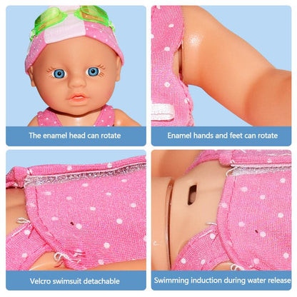 Electric Swimming Doll - A Children's Bath Toy With Movable Joints And A Detachable Swimsuit.