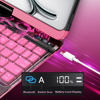 NAIDUN New Y2K Color Keyboard Compatible with Apple iPad Pink