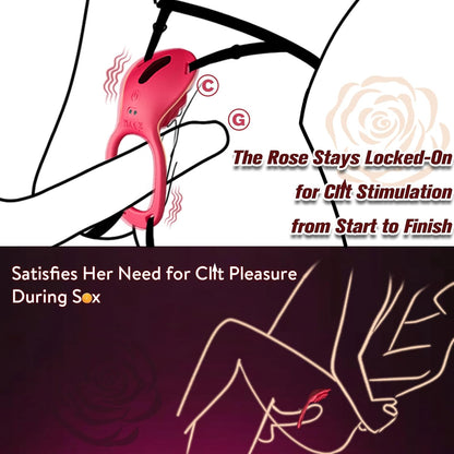 Wearable Clitoral Vibrator for Couples, Remotely Controlled via APP, Female Adult Sex Toy, Hands-Free Clitoral Vibrator with Vibrating Penis Ring