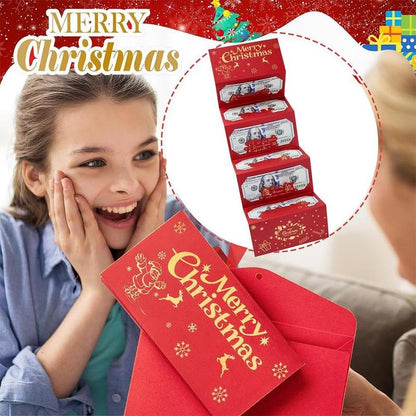 Christmas Cash Gift Envelope With a Free Cartoon Greeting Card