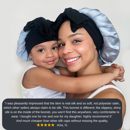 100% Pure Silk Double-Layer Hair Cap - Soft, Breathable, Adjustable | Perfect for Night Sleep, Heat-Free Women’s Hairstyling