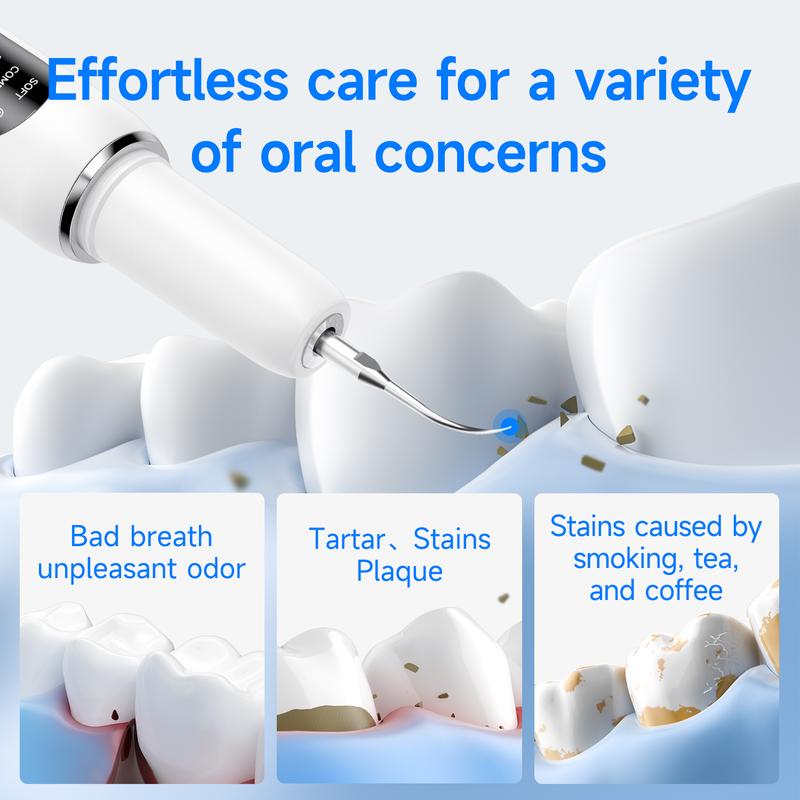 Plaque & Tartar Remover for Teeth – LED Light, 5 Modes, Dental Calculus Cleaner Kit, Long Battery Life, Waterproof Oral Care Tool – Father's Day Gift