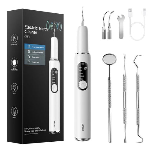 Plaque & Tartar Remover for Teeth – LED Light, 5 Modes, Dental Calculus Cleaner Kit, Long Battery Life, Waterproof Oral Care Tool – Father's Day Gift