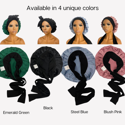 100% Pure Silk Double-Layer Hair Cap - Soft, Breathable, Adjustable | Perfect for Night Sleep, Heat-Free Women’s Hairstyling