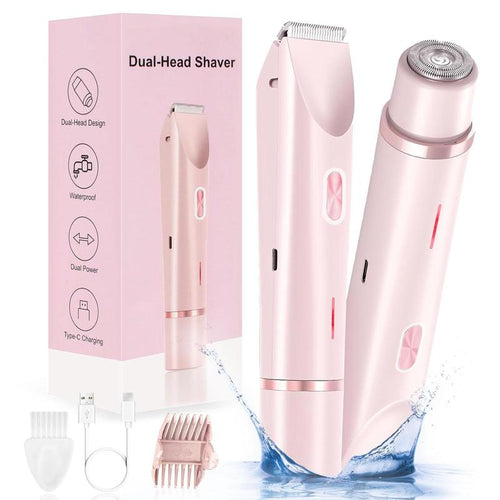 Electric Bikini Trimmer for Women, Rechargeable 2 in 1 Body & Facial Hair Removal, Waterproof Wet & Dry Use Trimmer for Women, Winter & New Year Gift, Valentine's Day Gift
