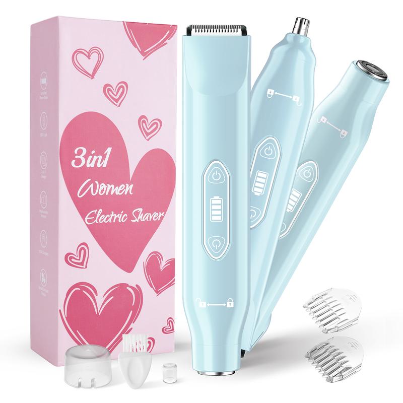 Electric Bikini Trimmer for Women, Rechargeable 2 in 1 Body & Facial Hair Removal, Waterproof Wet & Dry Use Trimmer for Women, Winter & New Year Gift, Valentine's Day Gift