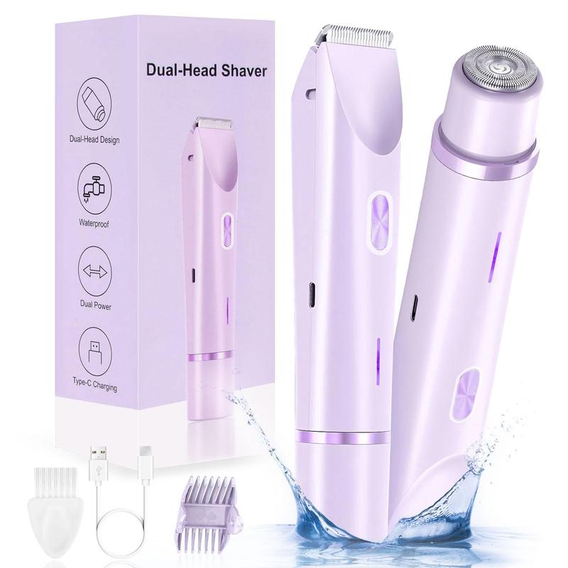 Electric Bikini Trimmer for Women, Rechargeable 2 in 1 Body & Facial Hair Removal, Waterproof Wet & Dry Use Trimmer for Women, Winter & New Year Gift, Valentine's Day Gift