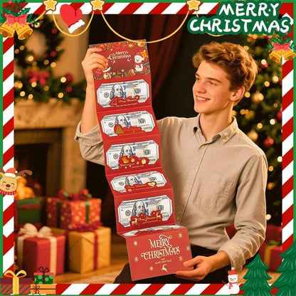 Christmas Cash Gift Envelope With a Free Cartoon Greeting Card