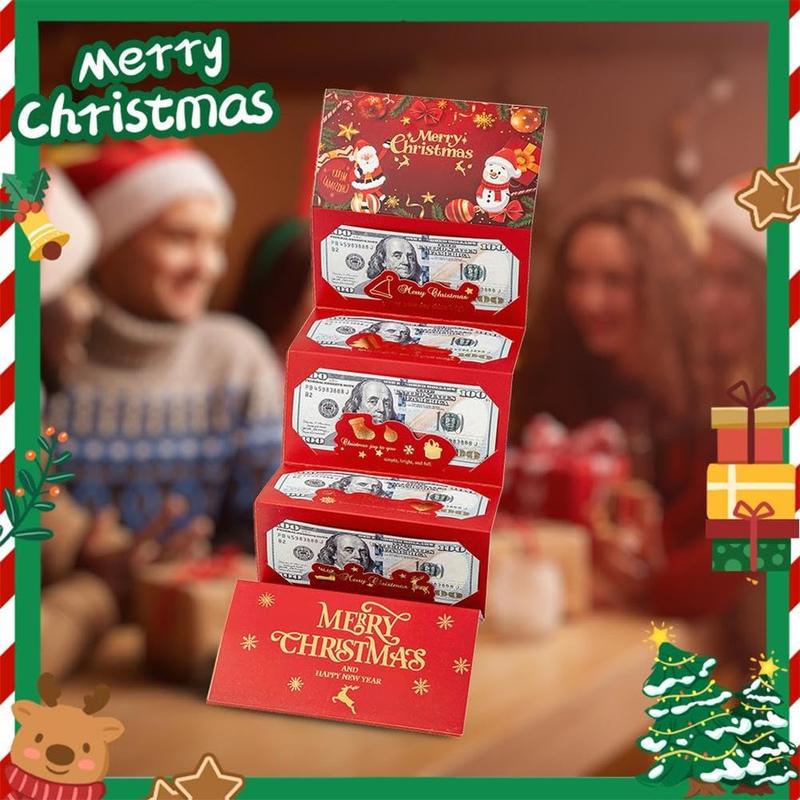 Christmas Cash Gift Envelope With a Free Cartoon Greeting Card