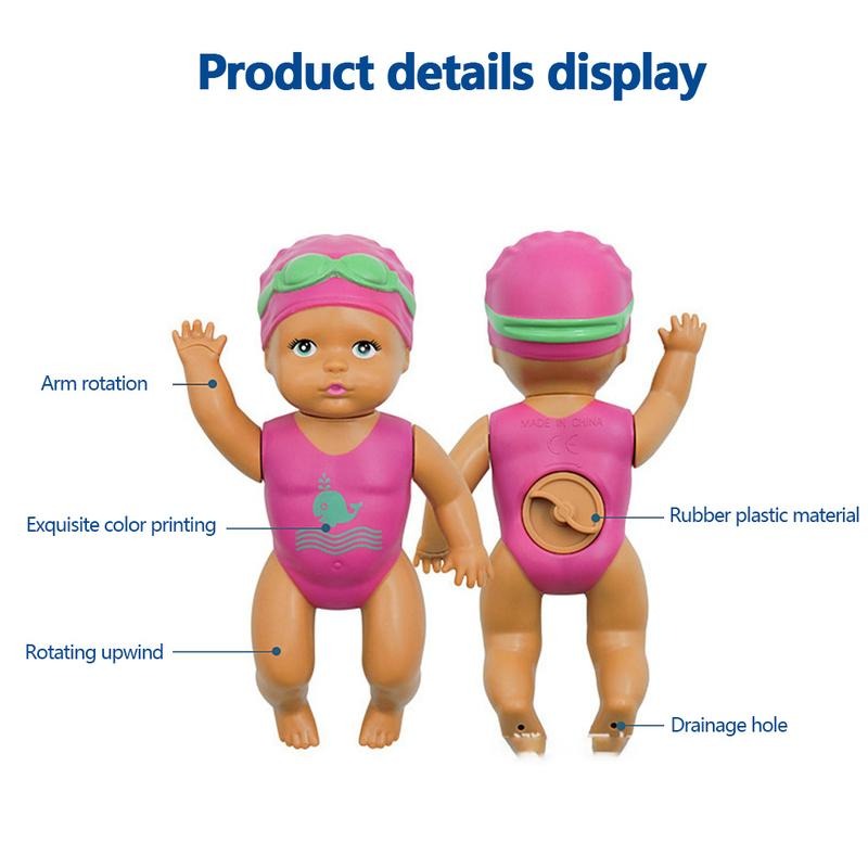 Electric Swimming Doll - A Children's Bath Toy With Movable Joints And A Detachable Swimsuit.