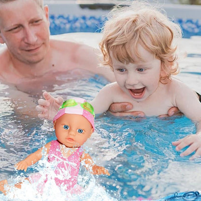 Electric Swimming Doll - A Children's Bath Toy With Movable Joints And A Detachable Swimsuit.