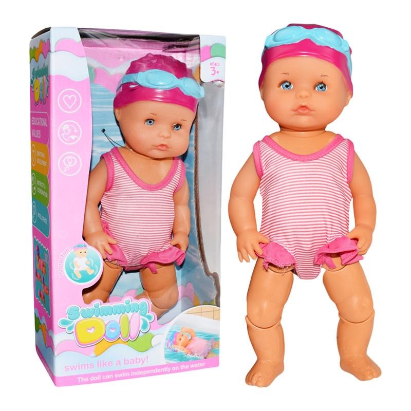 Electric Swimming Doll - A Children's Bath Toy With Movable Joints And A Detachable Swimsuit.