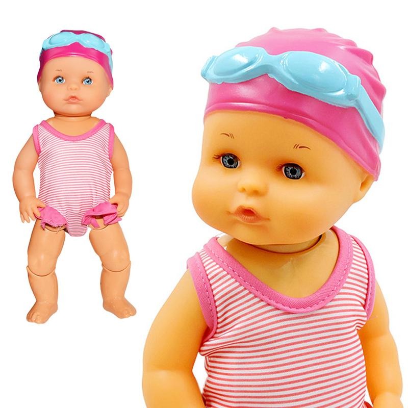 Electric Swimming Doll - A Children's Bath Toy With Movable Joints And A Detachable Swimsuit.
