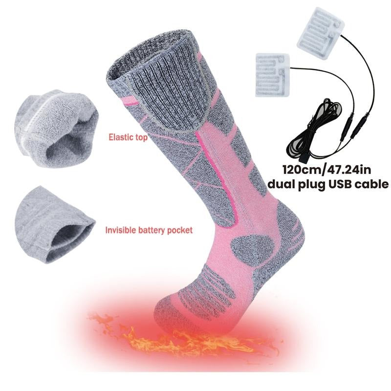 Unisex Pure Cotton Heated Socks, With Two Built-In 5000Ah Batteries, And A Maximum Temperature Of 149°F