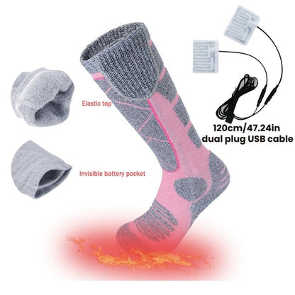 Unisex Pure Cotton Heated Socks, With Two Built-In 5000Ah Batteries, And A Maximum Temperature Of 149°F