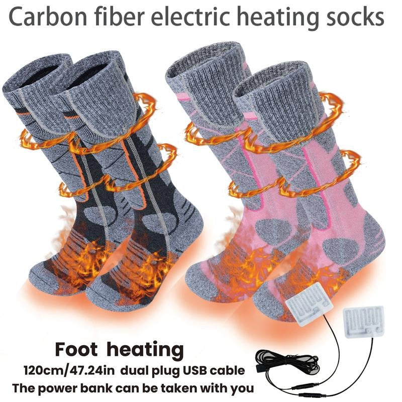 Unisex Pure Cotton Heated Socks, With Two Built-In 5000Ah Batteries, And A Maximum Temperature Of 149°F