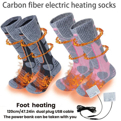 Unisex Pure Cotton Heated Socks, With Two Built-In 5000Ah Batteries, And A Maximum Temperature Of 149°F