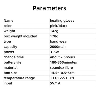 Digital Heating Gloves, Three Temperature Settings (45°c, 50°c, 55°c), Large Battery 1800mah, Type-C Fast Charging, Manual Adjustment