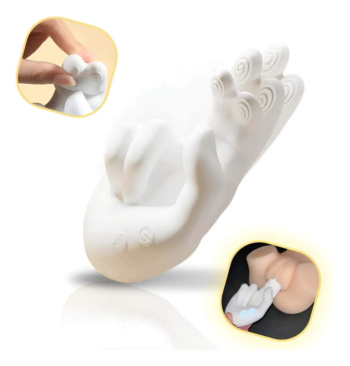 Realistic Finger Clitoral Stimulator for Women - Heated Flexible Handheld Vibrator with Tapping Function