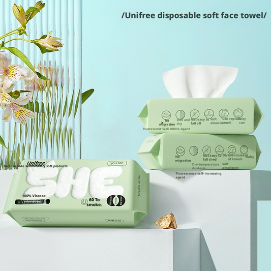 Unifree Face Wipes | Soft, Skin-Friendly, Eco-Friendly Personal Dry Wipes, Biodegradable Wet Wipes