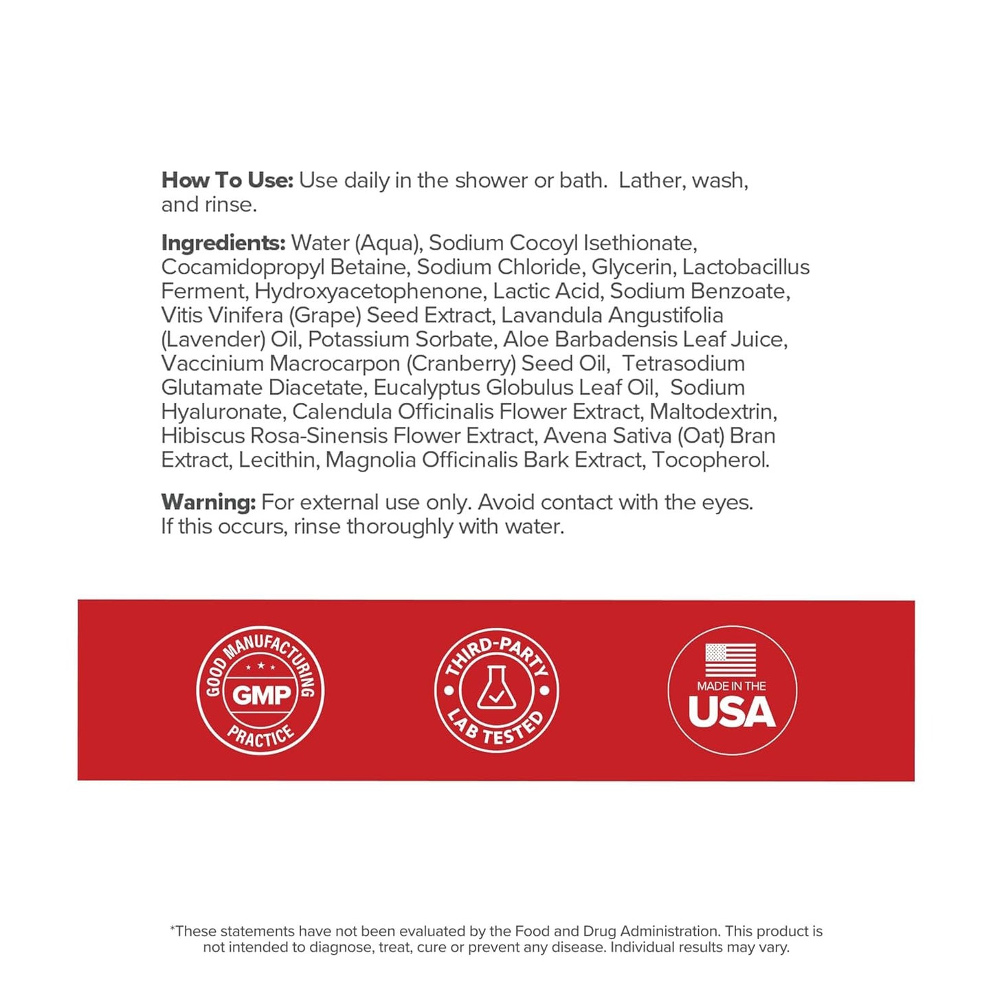 Probiotic Wash – Odor Control, pH Balance, Dryness & Irritation Support for Intimate Areas – Probiotics & Lactic Acid – 6.75 oz