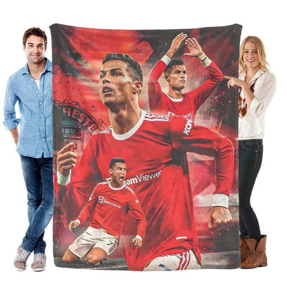 Soft and Fun Printed CR7 Football Star Plush Blanket, Made of Flannel