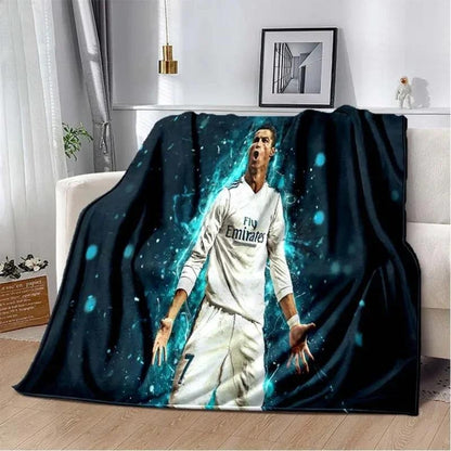 Soft and Fun Printed CR7 Football Star Plush Blanket, Made of Flannel
