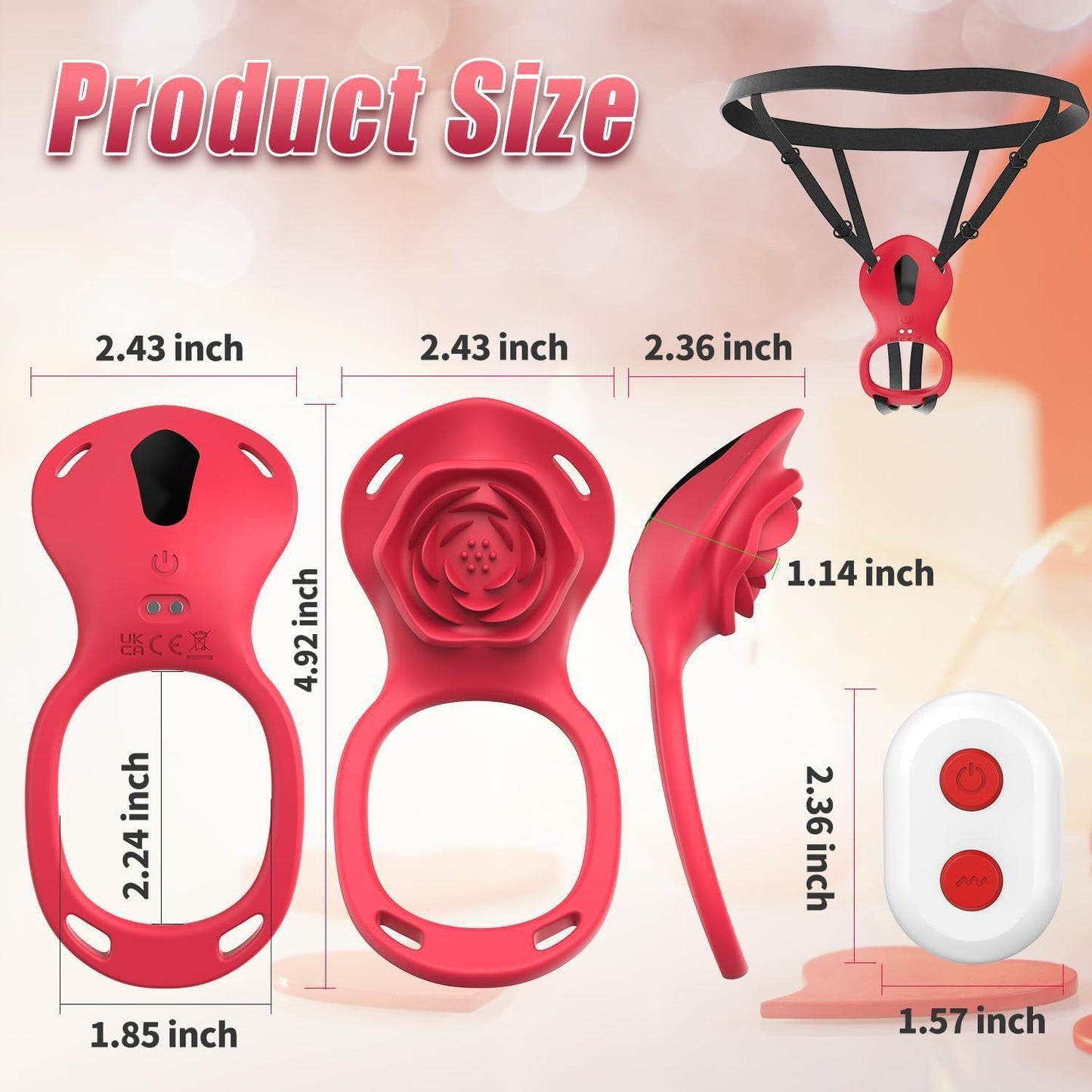 Wearable Clitoral Vibrator for Couples, Remotely Controlled via APP, Female Adult Sex Toy, Hands-Free Clitoral Vibrator with Vibrating Penis Ring