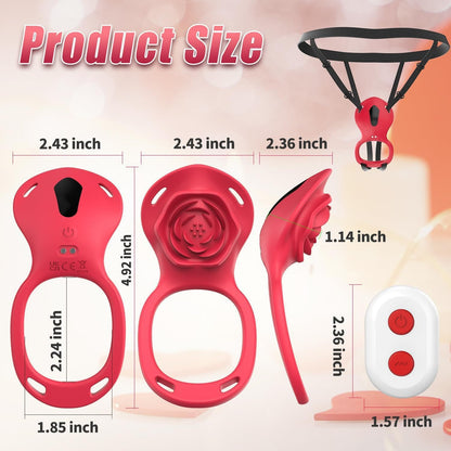 Wearable Clitoral Vibrator for Couples, Remotely Controlled via APP, Female Adult Sex Toy, Hands-Free Clitoral Vibrator with Vibrating Penis Ring