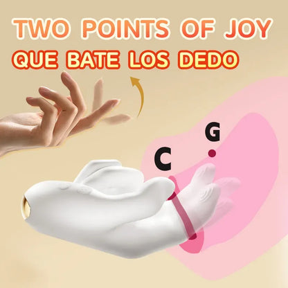 Realistic Finger Clitoral Stimulator for Women - Heated Flexible Handheld Vibrator with Tapping Function