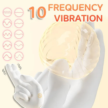 Realistic Finger Clitoral Stimulator for Women - Heated Flexible Handheld Vibrator with Tapping Function