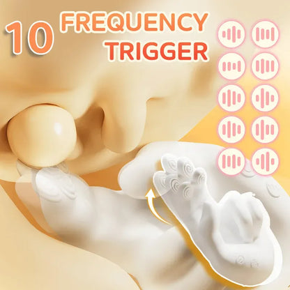 Realistic Finger Clitoral Stimulator for Women - Heated Flexible Handheld Vibrator with Tapping Function