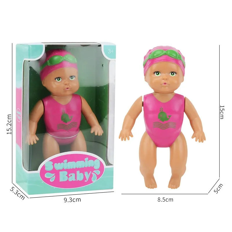Electric Swimming Doll - A Children's Bath Toy With Movable Joints And A Detachable Swimsuit.