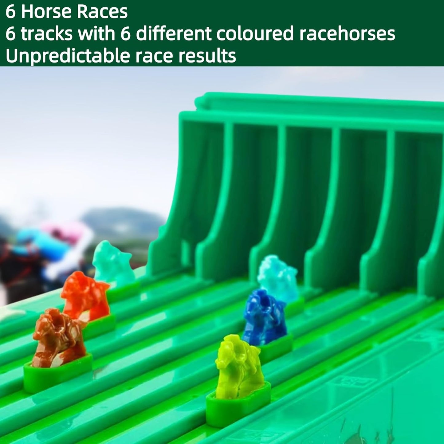 Horse Racing Table Game, Horse Racing Game Electronic, Portable Horse Racing Board Game, Portable Horse Racing Board Game for Parties of 2 to 6 People