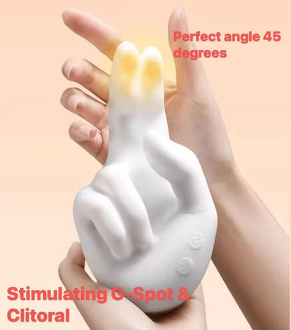 Realistic Finger Clitoral Stimulator for Women - Heated Flexible Handheld Vibrator with Tapping Function