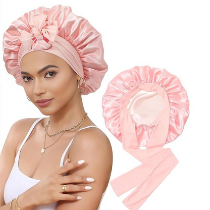 100% Pure Silk Double-Layer Hair Cap - Soft, Breathable, Adjustable | Perfect for Night Sleep, Heat-Free Women’s Hairstyling