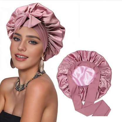 100% Pure Silk Double-Layer Hair Cap - Soft, Breathable, Adjustable | Perfect for Night Sleep, Heat-Free Women’s Hairstyling