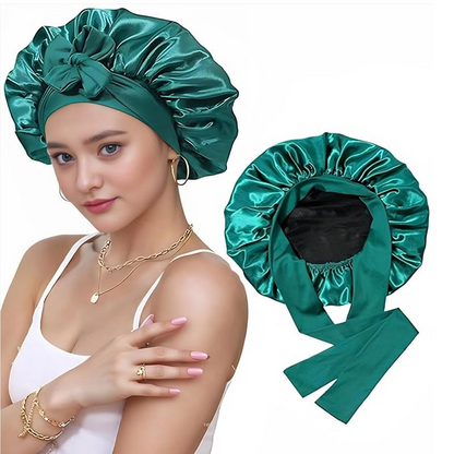 100% Pure Silk Double-Layer Hair Cap - Soft, Breathable, Adjustable | Perfect for Night Sleep, Heat-Free Women’s Hairstyling
