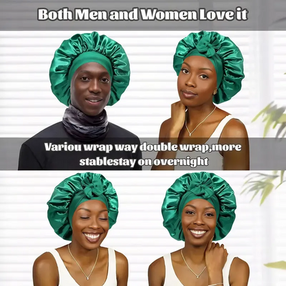 100% Pure Silk Double-Layer Hair Cap - Soft, Breathable, Adjustable | Perfect for Night Sleep, Heat-Free Women’s Hairstyling