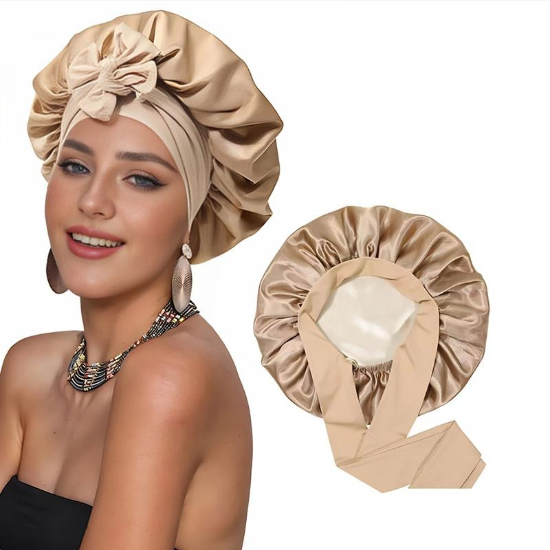 100% Pure Silk Double-Layer Hair Cap - Soft, Breathable, Adjustable | Perfect for Night Sleep, Heat-Free Women’s Hairstyling